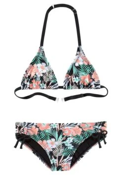 KIDSWORLD Jurk In Overgooiermodel -TrendyTijd Verkoop chiemsee triangelbikini met een bloemmotief zwart