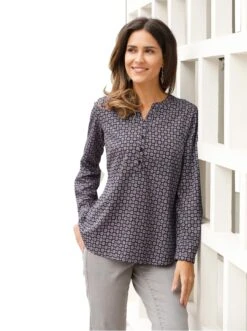 Heine Jurk Met Overhemdkraag -TrendyTijd Verkoop classic basics lange blouse grijs