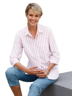 Base Level Curvy Jurk In Overgooiermodel Alissa Verstelbare Bandjes -TrendyTijd Verkoop classic basics overhemdblouse rood 1