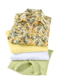 Heine Jurk Met Overhemdkraag -TrendyTijd Verkoop classic inspirationen blouse met lange mouwen geel 2