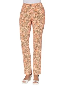 Tom Tailor Gedessineerde Jurk Met Een V-hals En Bindceintuur In De Taille -TrendyTijd Verkoop classic inspirationen five pocketsbroek oranje