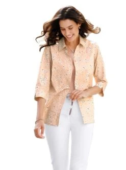 Lady Jurk In A-lijn Jurk -TrendyTijd Verkoop classic inspirationen gedessineerde blouse beige 2
