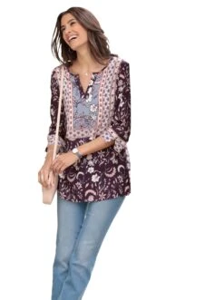 Saint Tropez Midi-jurk Pen Dress 27 Saint Tropez Midi-jurk Pen Dress -TrendyTijd Verkoop classic inspirationen gedessineerde blouse blauw 3