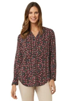 Boysen's Maxi-jurk In Uitlopend Model - In Vele Verschillende Dessins - Nieuwe Kleuren -TrendyTijd Verkoop classic inspirationen gedessineerde blouse rood 1