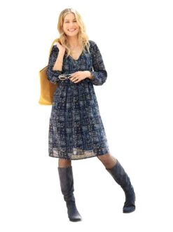 Aniston SELECTED Maxi-jurk Met Gestreepte Rok -TrendyTijd Verkoop classic inspirationen gedessineerde jurk blauw 11