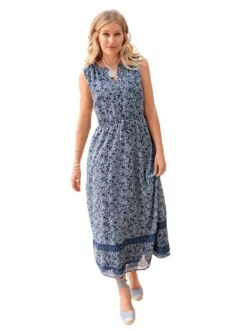 Vero Moda Jurk Met Overhemdkraag VMJLOE L/S 7/8 SHIRT DRESS WVN -TrendyTijd Verkoop classic inspirationen gedessineerde jurk blauw 17