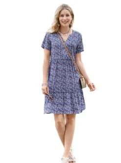 HECHTER PARIS Jurk Met Overhemdkraag -TrendyTijd Verkoop classic inspirationen jurk in a lijn gedessineerde jurk blauw