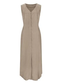 Classic Inspirationen Jurk In A-lijn Jurk -TrendyTijd Verkoop classic inspirationen jurk in a lijn jurk bruin 3