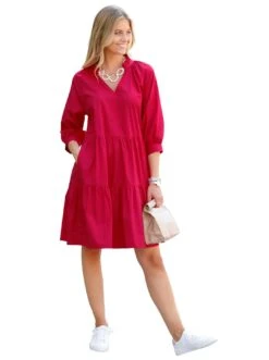 Tamaris Midi-jurk Comfortabele Jersey 32 Tamaris Midi-jurk Comfortabele Jersey -TrendyTijd Verkoop classic inspirationen jurk in a lijn jurk rood