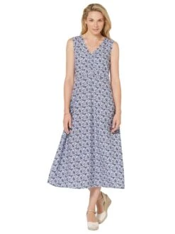 Lady Petticoat Jurk -TrendyTijd Verkoop classic inspirationen jurk in overgooiermodel gedessineerde jurk blauw