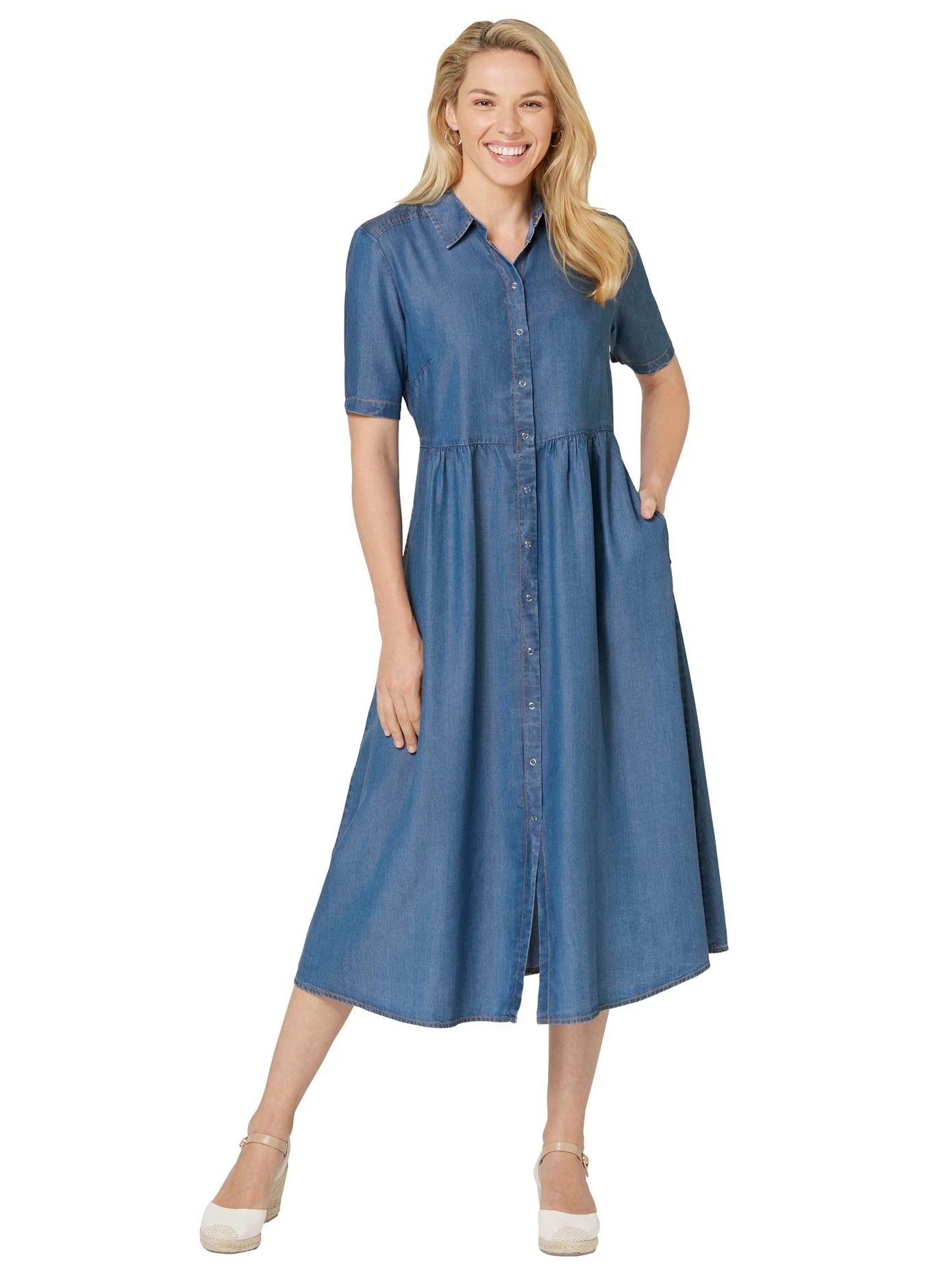 Classic Inspirationen Jurk Met Overhemdkraag Jurk 4 Classic Inspirationen Jurk Met Overhemdkraag Jurk - Afbeelding 2