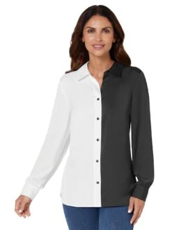 Classic Basics Blousejurkje Jurk -TrendyTijd Verkoop classic inspirationen overhemdblouse zwart