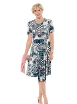 Vero Moda Midi-jurk VMLANA L/S MIDI DRESS WVN -TrendyTijd Verkoop classic jerseyjurk blauw 3