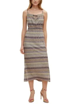 Creation L Gedessineerde Jurk -TrendyTijd Verkoop comma midi jurk met breimotief all over multicolor 8