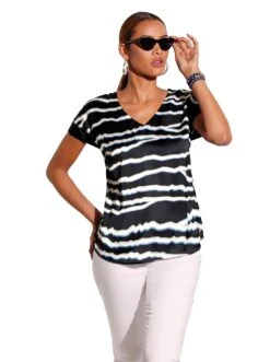 Aniston SELECTED Midi-jurk Met Knoopsluiting -TrendyTijd Verkoop creation l blouse met korte mouwen blauw 4