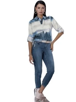 Boysen's Midi-jurk -TrendyTijd Verkoop creation l blouse met lange mouwen beige 1