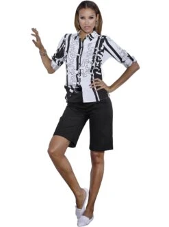 Aniston SELECTED Maxi-jurk Met Gestreepte Rok -TrendyTijd Verkoop creation l blouse met lange mouwen zwart