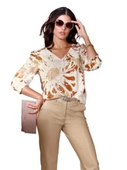 S.Oliver BLACK LABEL Maxi-jurk -TrendyTijd Verkoop creation l blouse zonder sluiting beige 4