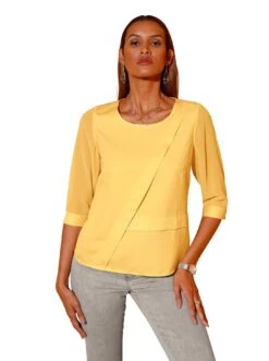 Q/S Designed By Mini-jurk -TrendyTijd Verkoop creation l blouse zonder sluiting geel 1