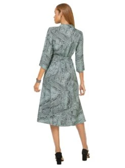 Creation L Gedessineerde Jurk -TrendyTijd Verkoop creation l gedessineerde jurk blauw 2