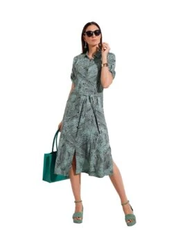 AJC Maxi-jurk Met Plooi Op De Schouders En Gesmokte Taille - Nieuwe Collectie -TrendyTijd Verkoop creation l gedessineerde jurk blauw 4