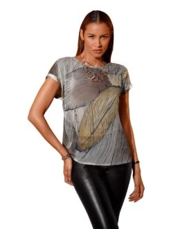 Boysen's Midi-jurk -TrendyTijd Verkoop creation l gekreukte blouse beige