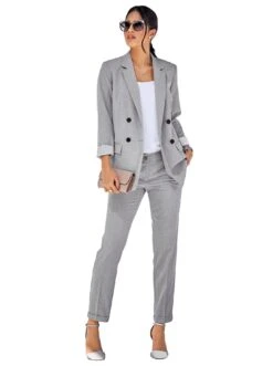 DELMAO Gedessineerde Jurk 38 DELMAO Gedessineerde Jurk -TrendyTijd Verkoop creation l jasje blazer grijs