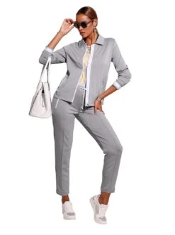 DELMAO Gedessineerde Jurk 36 DELMAO Gedessineerde Jurk -TrendyTijd Verkoop creation l jerseyblazer jersey blazer grijs