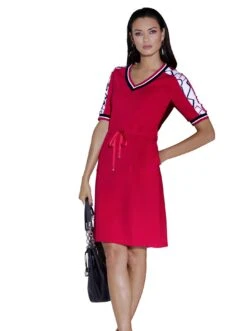 Melrose Maxi-jurk Met Kanten Rand - Nieuwe Collectie -TrendyTijd Verkoop creation l jerseyjurk rood 1