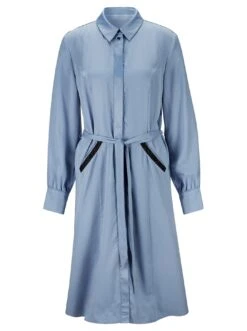 Creation L Jurk Met Overhemdkraag Jurk -TrendyTijd Verkoop creation l jurk met overhemdkraag jurk blauw 3