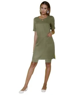 Only Mini-jurk ONLZIGGY 3/4 SHINE DRESS SWT 19 Only Mini-jurk ONLZIGGY 3/4 SHINE DRESS SWT -TrendyTijd Verkoop creation l kokerjurk groen 1