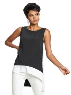 Heine Wikkeljurk Gedessineerde Jurk -TrendyTijd Verkoop creation l lange blouse zwart 1