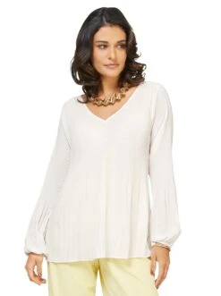 Only Maxi-jurk ONLSTAR LIFE FIA S/S MAXI DRESS PTM -TrendyTijd Verkoop creation l plisseblouse beige