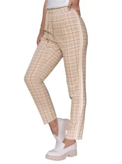 Marc O'Polo Gedessineerde Jurk 21565 -TrendyTijd Verkoop creation l premium comfortbroek bruin