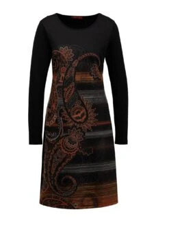 CREATION L PREMIUM Jerseyjurk Punta Di Roma-jurk -TrendyTijd Verkoop creation l premium jerseyjurk punta di roma jurk zwart 7