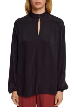 Saint Tropez Midi-jurk Pen Dress 32 Saint Tropez Midi-jurk Pen Dress -TrendyTijd Verkoop edc by esprit gedessineerde blouse met gegolfde opstaande kraag zwart 1