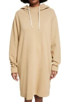 OPUS Midi-jurk Wegas -TrendyTijd Verkoop esprit sweatjurk met capuchon en rijgkoord beige
