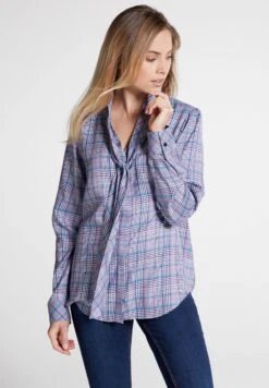 Gerry Weber Gedessineerde Jurk -TrendyTijd Verkoop eterna blouse met kraagstrik classic fit roze 1