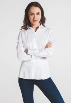 S.Oliver Midi-jurk -TrendyTijd Verkoop eterna overhemdblouse slim fit wit