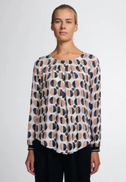 Gerry Weber Gedessineerde Jurk -TrendyTijd Verkoop eterna shirtblouse classic fit bruin 2