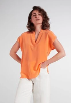 Vero Moda Jurk Met Overhemdkraag VMNATALI LS CALF DRESS WVN -TrendyTijd Verkoop eterna zijden blouse classic fit oranje