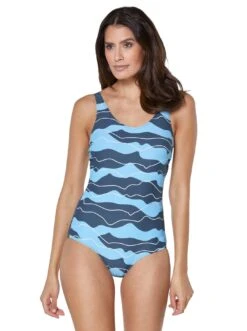 S.Oliver RED LABEL Beachwear Maxi-jurk Met Lage Ruglijn -TrendyTijd Verkoop feel good badpak blauw 2