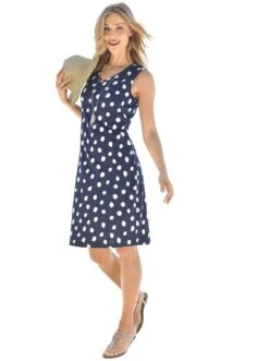 Aniston SELECTED Geruite Jurk Met Tapes Aan De Mouwen En Langs De Zijnaden - Nieuwe Collectie -TrendyTijd Verkoop feel good zomerjurk blauw 2