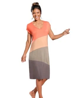 Classic Inspirationen Gedessineerde Jurk Tuniekjurk 23 Classic Inspirationen Gedessineerde Jurk Tuniekjurk -TrendyTijd Verkoop feel good zomerjurk oranje 1