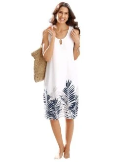 Tom Tailor Denim Meshjurk Gedessineerde Midi-jurk Van Mesh (1-delig) -TrendyTijd Verkoop feel good zomerjurk wit 2