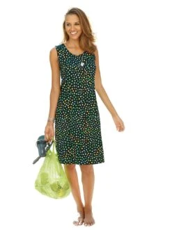 AJC Jurk Met Spaghettibandjes Met Verstelbare Schouderbanden En Een Split -TrendyTijd Verkoop feel good zomerjurk zwart 11