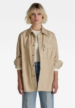 S.Oliver Midi-jurk -TrendyTijd Verkoop g star raw overhemdblouse naval collar overshirt 20 met opgestikt cargo klepzakje op borsthoogte bruin