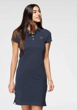 ONLY CARMAKOMA Gedessineerde Jurk CARANITA DENIZIA 3/4 SHIRT BLK DRS AOP -TrendyTijd Verkoop gant polojurk met een polokraag blauw