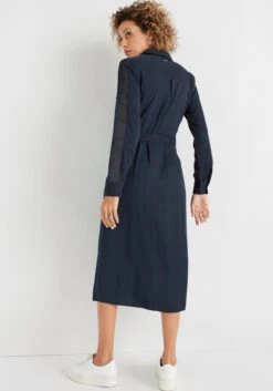 HECHTER PARIS Jurk Met Overhemdkraag -TrendyTijd Verkoop hechter paris jurk met overhemdkraag blauw 2