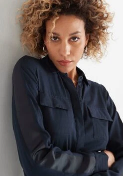 HECHTER PARIS Jurk Met Overhemdkraag -TrendyTijd Verkoop hechter paris jurk met overhemdkraag blauw 3